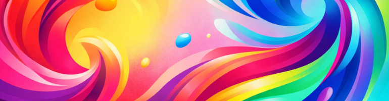 Swirling abstract waves of bright rainbow colors blending smoothly